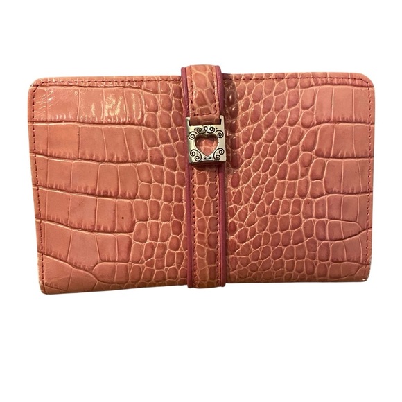 Brighton Pink Leather Crocodile Embossed Medium Sized Wallet - Picture 1 of 5